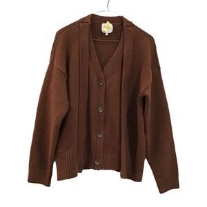 J.O.A. Sweater Cardigan, Brown, Size M